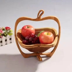 Deco Küche & Esszimmer-Umweltfreundliche faltbare Obstschale aus Holz – Nachhaltiges Küchendekor