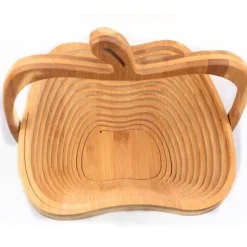 Deco Küche & Esszimmer-Umweltfreundliche faltbare Obstschale aus Holz – Nachhaltiges Küchendekor