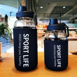 Tom Küche & Esszimmer-Umweltfreundliche Glaswasserflasche – Tragbares Trinkgeschirr für den Außenbereich