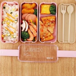 The Decor Haven Küche & Esszimmer-Umweltfreundliche 3-lagige Lunchbox – Behälter für gesunde Mahlzeiten