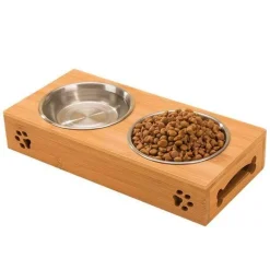 Furry Haven Haustierzubehör|Reinigungswerkzeuge Für Haustiere-Umweltfreundlicher Futternapf aus Holz für Haustiere – Nachhaltiger Futternapf für Haustiere