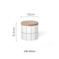 The Decor Haven Küche & Esszimmer-Umweltfreundlicher Lebensmittelbehälter aus Keramik mit Bambusdeckel – Aufbewahrungslösung für die Küche