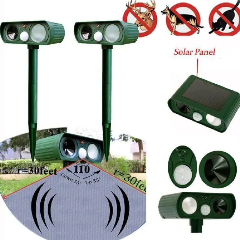 Gear Up u0026 Go Outdoor-Artikel|Outdoor-Gadgets-Umweltfreundlicher Ultraschall-Solar-Tierabwehrgerät - Schädlingsbekämpfungsgerät