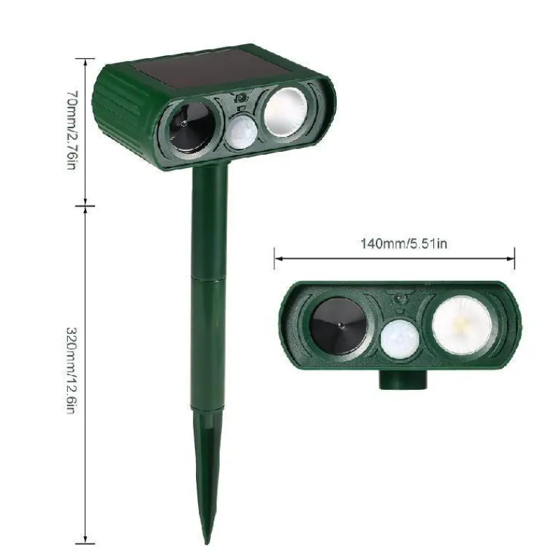 Gear Up u0026 Go Outdoor-Artikel|Outdoor-Gadgets-Umweltfreundlicher Ultraschall-Solar-Tierabwehrgerät - Schädlingsbekämpfungsgerät