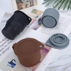 The Decor Haven Küche & Esszimmer-Umweltfreundlicher, wiederverwendbarer Reisebecher aus Silikon – faltbares Design