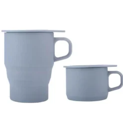 The Decor Haven Küche & Esszimmer-Umweltfreundlicher, wiederverwendbarer Reisebecher aus Silikon – faltbares Design