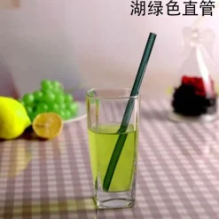 Tom Küche & Esszimmer-Umweltfreundlicher, wiederverwendbarer Trinkhalm aus Glas – farbenfrohes Bar-Accessoire