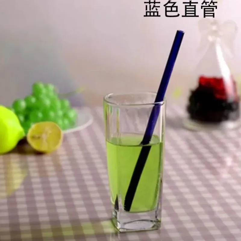 Tom Küche & Esszimmer-Umweltfreundlicher, wiederverwendbarer Trinkhalm aus Glas – farbenfrohes Bar-Accessoire