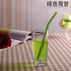 Tom Küche & Esszimmer-Umweltfreundlicher, wiederverwendbarer Trinkhalm aus Glas – farbenfrohes Bar-Accessoire