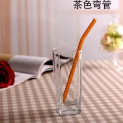 Tom Küche & Esszimmer-Umweltfreundlicher, wiederverwendbarer Trinkhalm aus Glas – farbenfrohes Bar-Accessoire