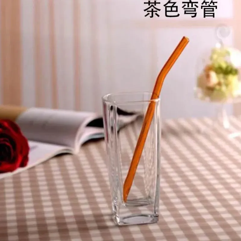 Tom Küche & Esszimmer-Umweltfreundlicher, wiederverwendbarer Trinkhalm aus Glas – farbenfrohes Bar-Accessoire