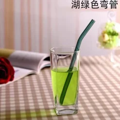 Tom Küche & Esszimmer-Umweltfreundlicher, wiederverwendbarer Trinkhalm aus Glas – farbenfrohes Bar-Accessoire