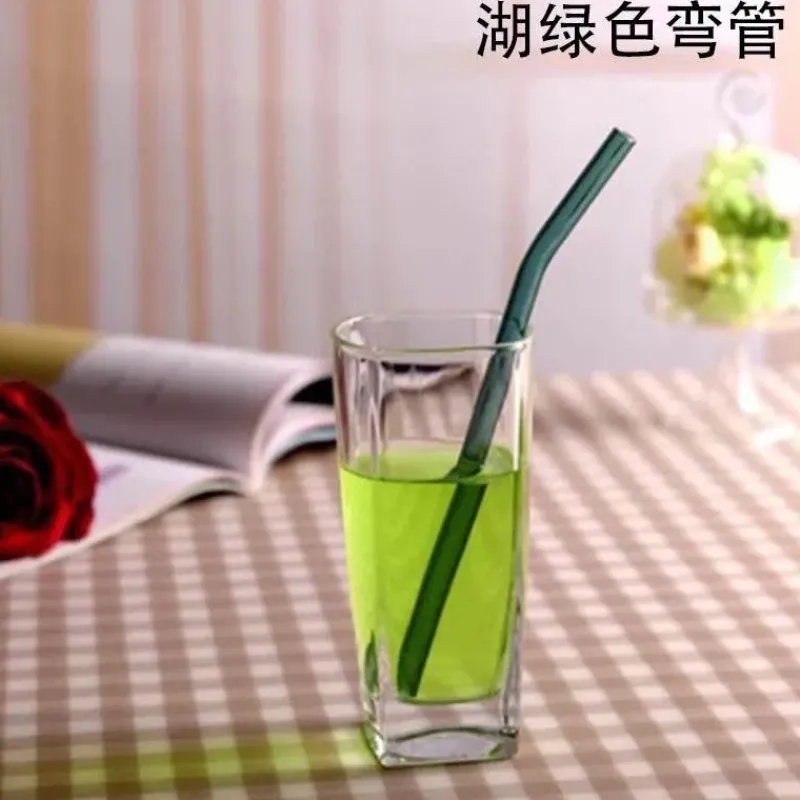Tom Küche & Esszimmer-Umweltfreundlicher, wiederverwendbarer Trinkhalm aus Glas – farbenfrohes Bar-Accessoire