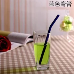 Tom Küche & Esszimmer-Umweltfreundlicher, wiederverwendbarer Trinkhalm aus Glas – farbenfrohes Bar-Accessoire