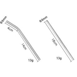 Tom Küche & Esszimmer-Umweltfreundlicher, wiederverwendbarer Trinkhalm aus Glas – farbenfrohes Bar-Accessoire