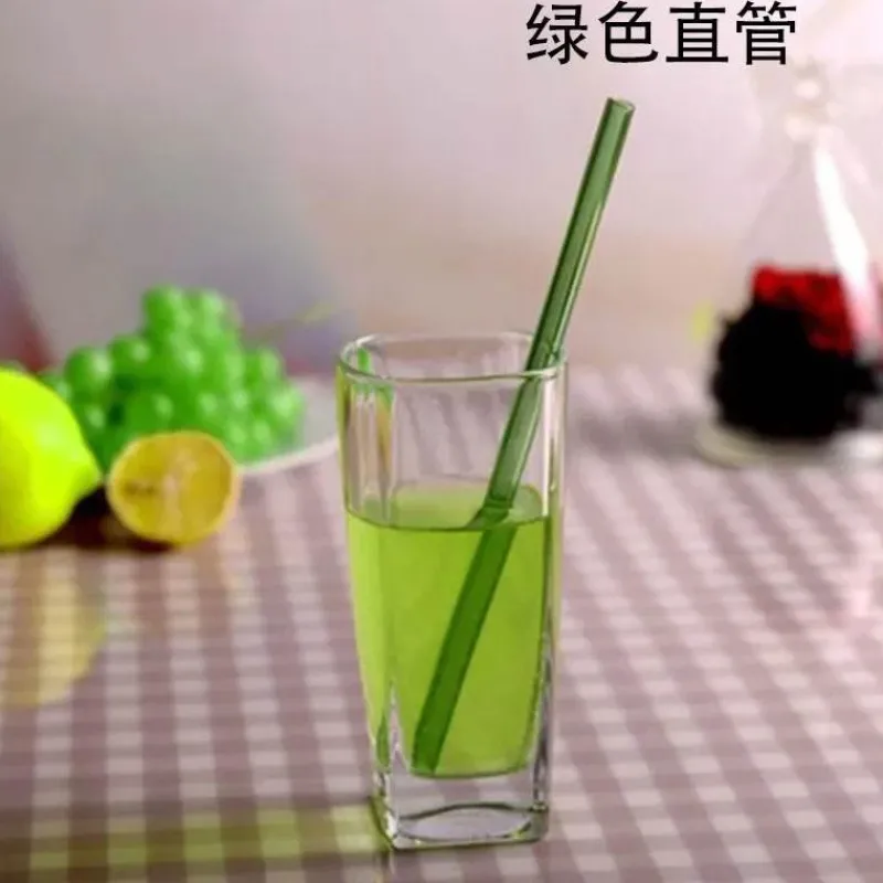 Tom Küche & Esszimmer-Umweltfreundlicher, wiederverwendbarer Trinkhalm aus Glas – farbenfrohes Bar-Accessoire
