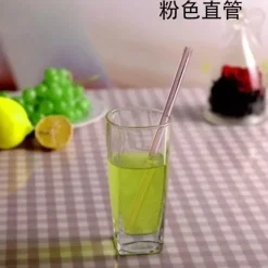 Tom Küche & Esszimmer-Umweltfreundlicher, wiederverwendbarer Trinkhalm aus Glas – farbenfrohes Bar-Accessoire