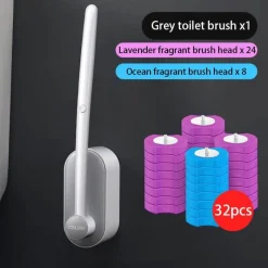 The Blissful Bath Badezimmer-Umweltfreundliches Einweg-Toilettenbürstenset – Nachhaltiges Reinigungswerkzeug