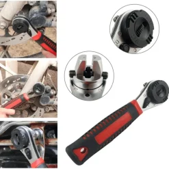 Roam Ready Outdoor-Artikel|Heimwerkzeuge-Universal-Ratschenschlüssel mit rutschfester Spitze – verstellbares, vielseitiges Werkzeug