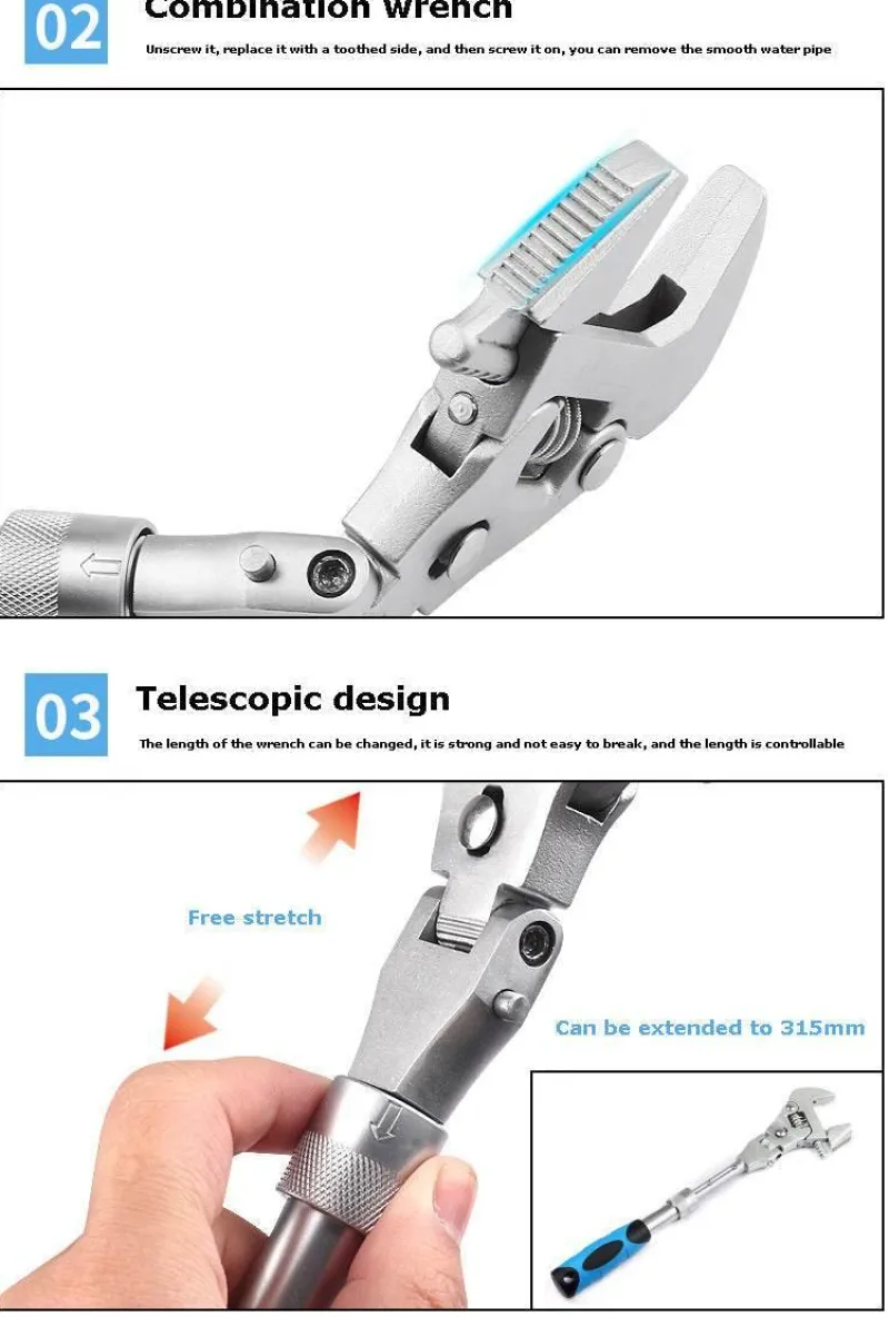 The Outdoor Vault Outdoor-Artikel|Heimwerkzeuge-Universal-Verstellschlüssel – Multifunktionswerkzeug für Haus und Auto