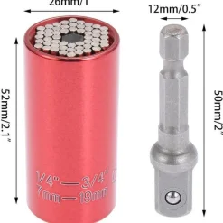 Cozy Living Heimwerkzeuge-Universal-Zylinder-Steckschlüsselwerkzeug – Vielseitiger Adapter für Hardware
