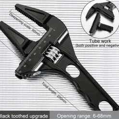 Roam Ready Outdoor-Artikel|Heimwerkzeuge-Universell verstellbares Aluminium-Schraubenschlüsselwerkzeug – Multifunktions-Steckschlüssel