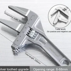 Roam Ready Outdoor-Artikel|Heimwerkzeuge-Universell verstellbares Aluminium-Schraubenschlüsselwerkzeug – Multifunktions-Steckschlüssel