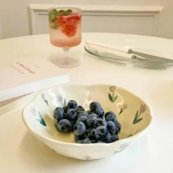 Tom Küche & Esszimmer-Unregelmäßige Keramikschale für Obst und Snacks – perfekte Dessertschale für Mädchen