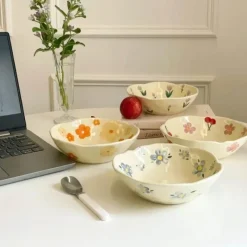 Tom Küche & Esszimmer-Unregelmäßige Keramikschale für Obst und Snacks – perfekte Dessertschale für Mädchen