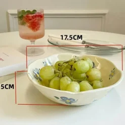 Tom Küche & Esszimmer-Unregelmäßige Keramikschale für Obst und Snacks – perfekte Dessertschale für Mädchen