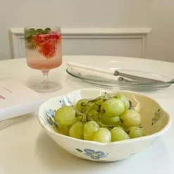 Tom Küche & Esszimmer-Unregelmäßige Keramikschale für Obst und Snacks – perfekte Dessertschale für Mädchen