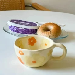 Tom Küche & Esszimmer-Unregelmäßiges Keramikbecher-Set im koreanischen Stil für Frühstückstee