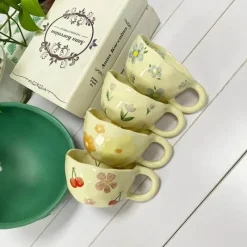 Tom Küche & Esszimmer-Unregelmäßiges Keramikbecher-Set im koreanischen Stil für Frühstückstee