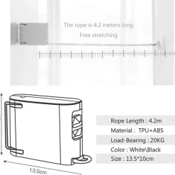 Cozy Living Gadgets Für Zuhause|Möbel-Unsichtbare einziehbare Wäscheleine – Trockenseil ohne Durchschlag