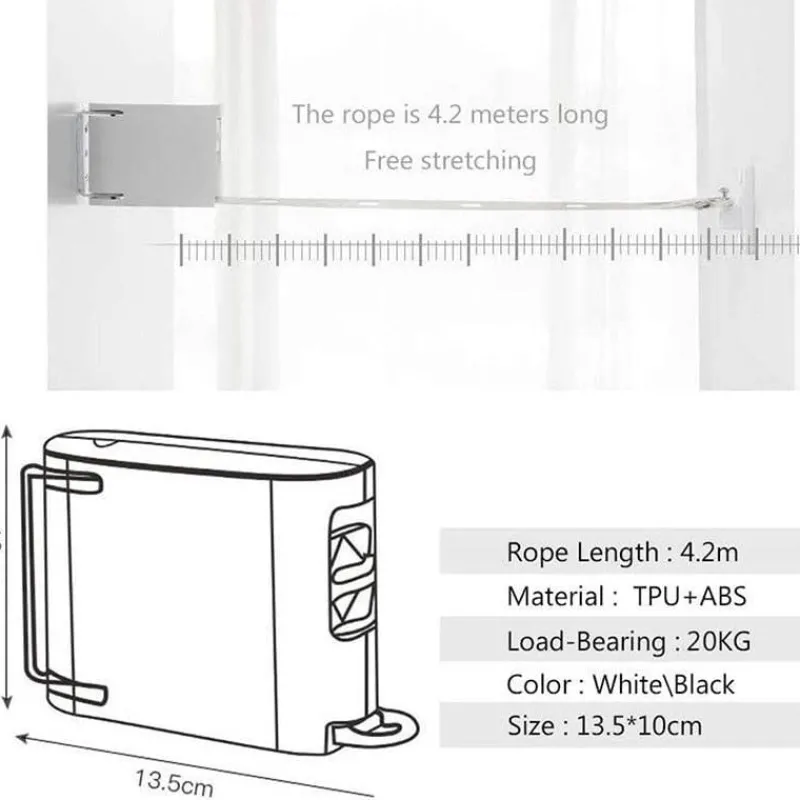 Cozy Living Gadgets Für Zuhause|Möbel-Unsichtbare einziehbare Wäscheleine – Trockenseil ohne Durchschlag