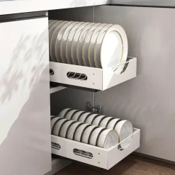 Space Savvy Küche & Esszimmer-Unterschrank-Geschirr-Organizer – Clevere Aufbewahrungslösung für die Küche