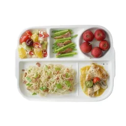 Elegance at the Table Küche & Esszimmer-Unterteilter Keramikteller - Vielseitiger Snackteller aus weißem Porzellan