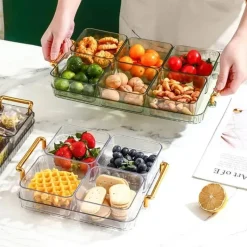 Tom Küche & Esszimmer-Unterteiltes Snacktablett - Servierplatte mit 6 Fächern für Obst und Nüsse