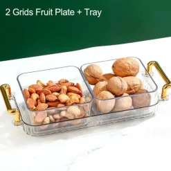 Tom Küche & Esszimmer-Unterteiltes Snacktablett - Servierplatte mit 6 Fächern für Obst und Nüsse