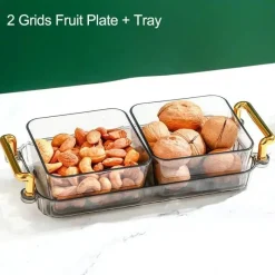 Tom Küche & Esszimmer-Unterteiltes Snacktablett - Servierplatte mit 6 Fächern für Obst und Nüsse