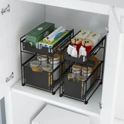 Tranquil Waters Badezimmer|Küche & Esszimmer-Untertisch-Organizer – Aufbewahrungsregal aus Eisen für Küche und Bad