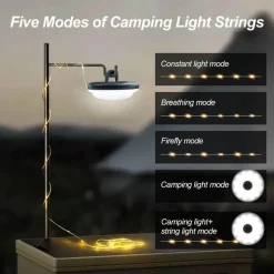 Trail u0026 Beyond Camping-Werkzeuge|Camping Im Freien-USB wiederaufladbare Sternenlichterkette - Camp Outdoor Dekor