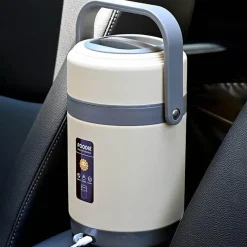 Space Savvy Küche & Esszimmer-USB-beheizte Lunchbox - Speisenwärmer aus Edelstahl