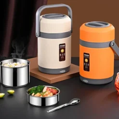 Space Savvy Küche & Esszimmer-USB-beheizte Lunchbox - Speisenwärmer aus Edelstahl