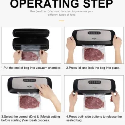 The Culinary Kit Küche & Esszimmer-Vakuumiergerät für Lebensmittel – Luftdichtes Verpackungssystem