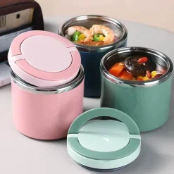 Tom Küche & Esszimmer-Vakuum-Suppenschüssel aus Edelstahl – tragbare, versiegelte Lunchbox mit Griff