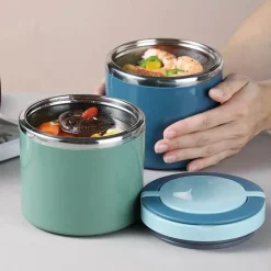 Tom Küche & Esszimmer-Vakuum-Suppenschüssel aus Edelstahl – tragbare, versiegelte Lunchbox mit Griff