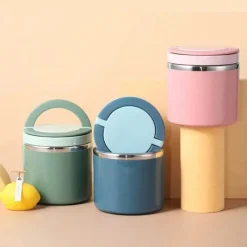 Tom Küche & Esszimmer-Vakuum-Suppenschüssel aus Edelstahl – tragbare, versiegelte Lunchbox mit Griff