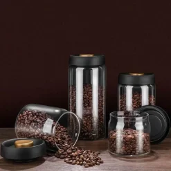 Tom Küche & Esszimmer-Vakuumversiegelter Kaffeebohnenbehälter aus Glas zur Frischhaltung in der Küche zu Hause