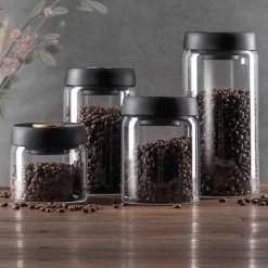 Tom Küche & Esszimmer-Vakuumversiegelter Kaffeebohnenbehälter aus Glas zur Frischhaltung in der Küche zu Hause